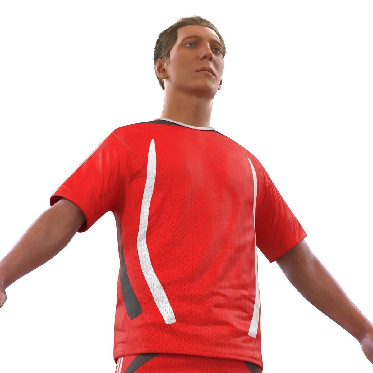 Soccer Player Generic Rigged 2 for Maya 3D model_22