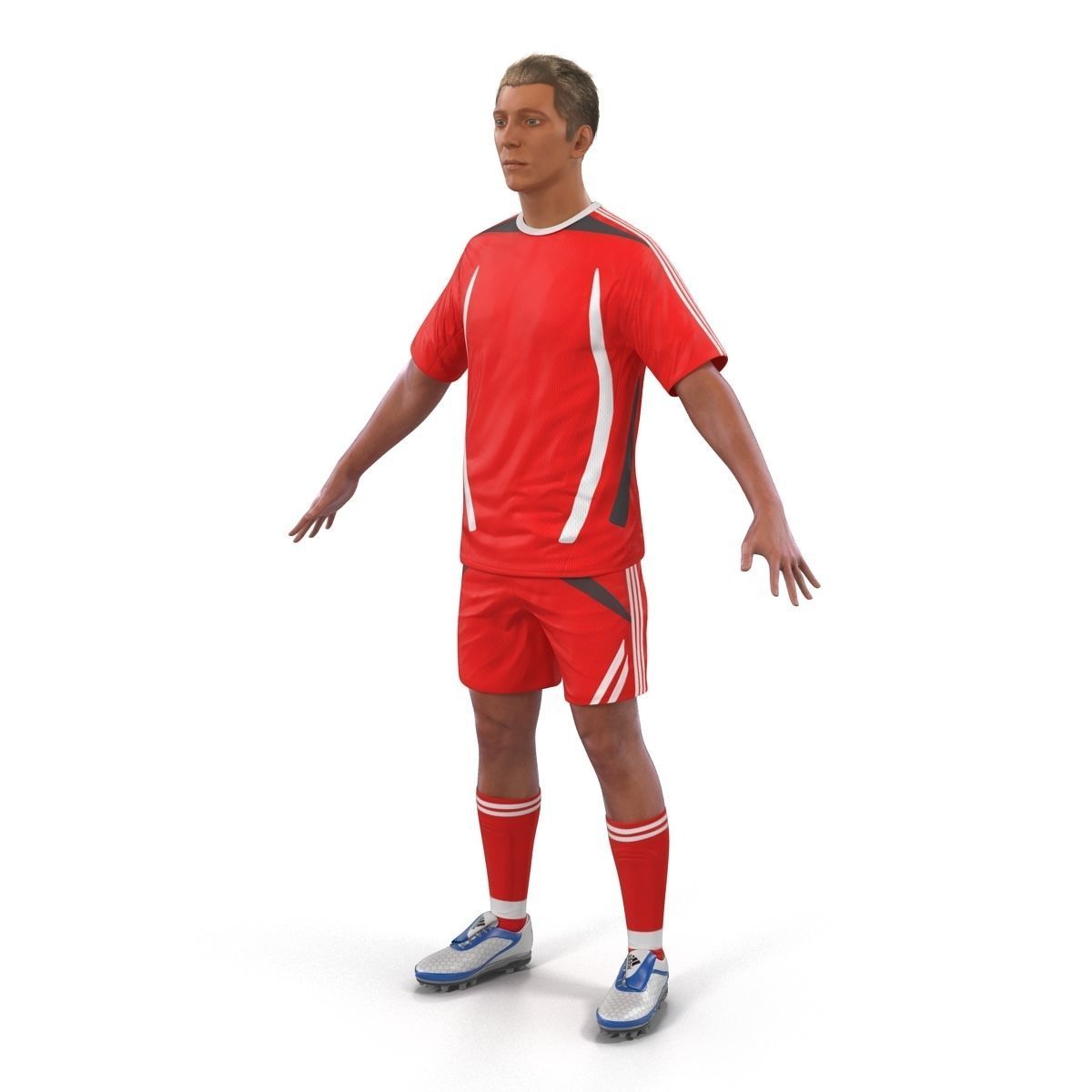 Soccer Player Generic Rigged 2 for Maya 3D model_10