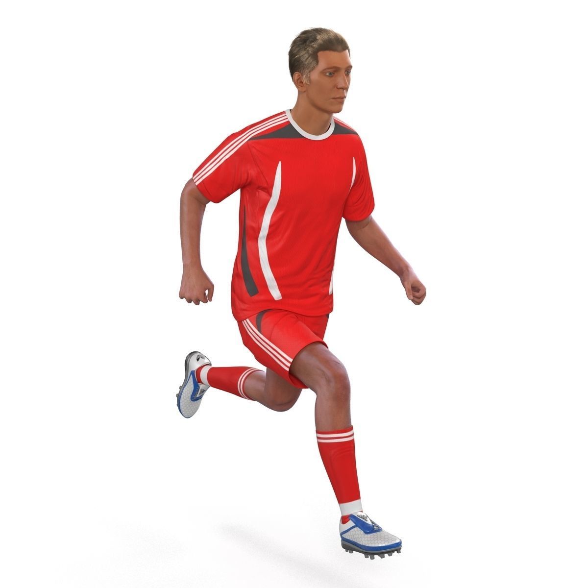 Soccer Player Generic Rigged 2 for Maya 3D model_13