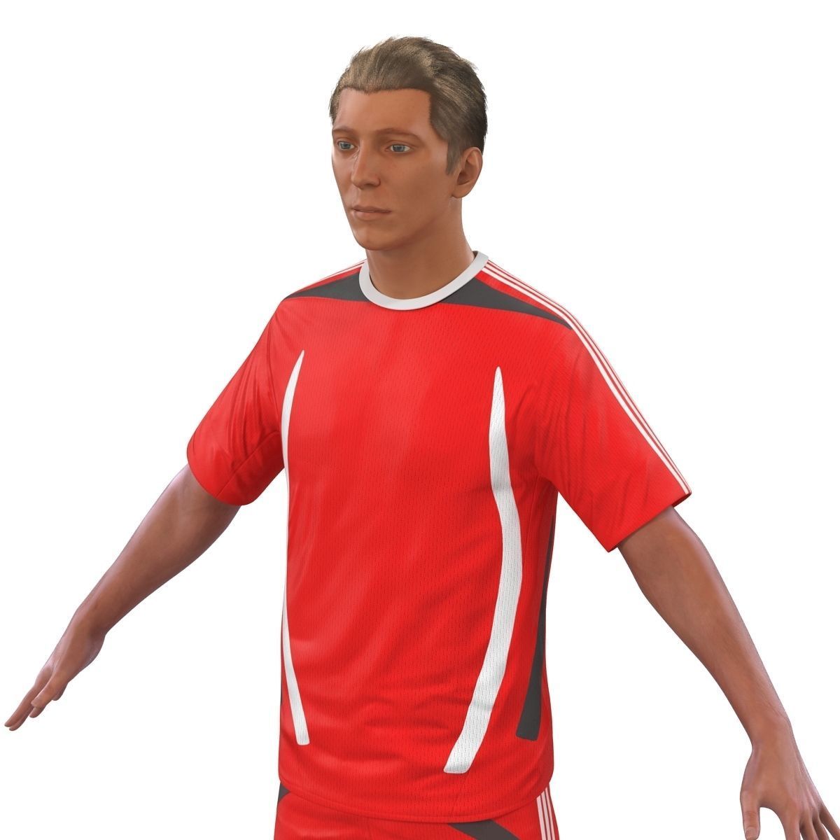Soccer Player Generic Rigged 2 for Maya 3D model_21