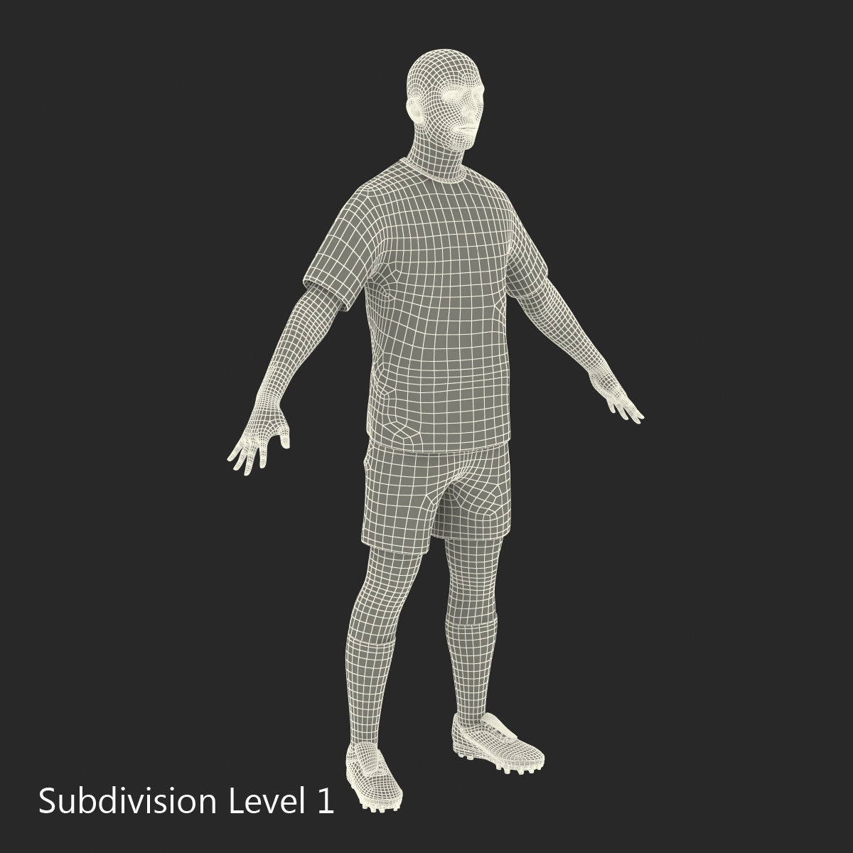 Soccer Player Generic Rigged 2 for Maya 3D model_42