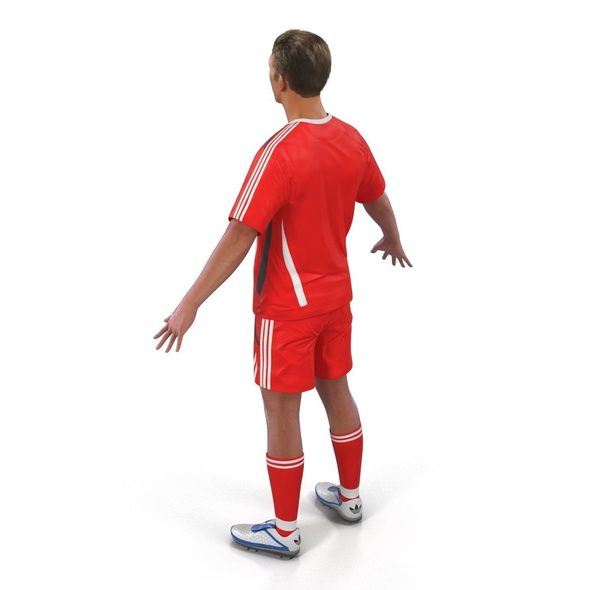 Soccer Player Generic Rigged 2 for Maya 3D model_8