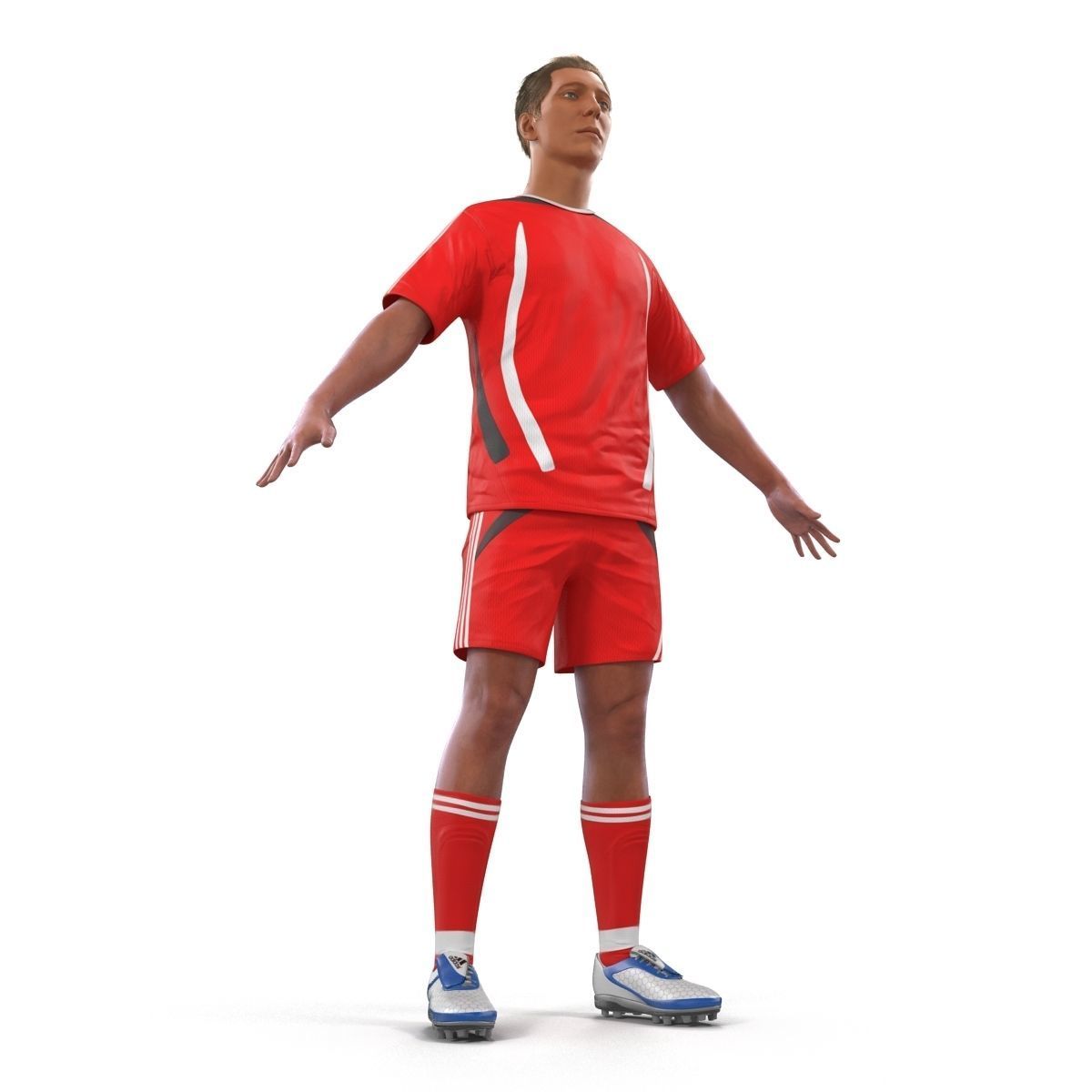 Soccer Player Generic Rigged 2 for Maya 3D model_17