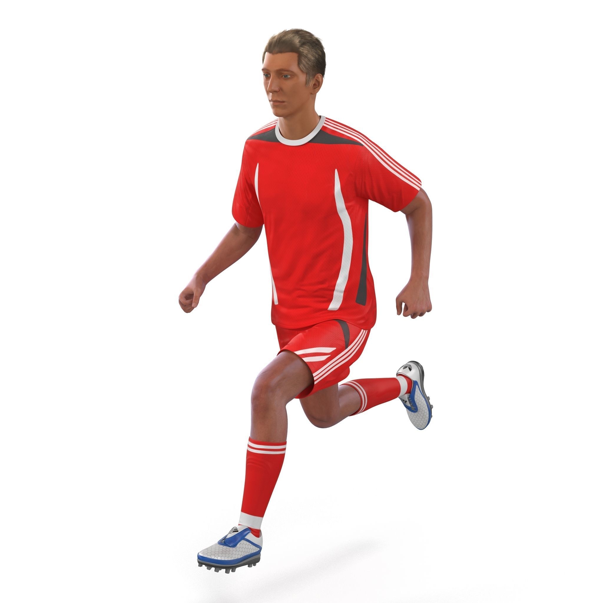 Soccer Player Generic Rigged 2 for Maya 3D model_1