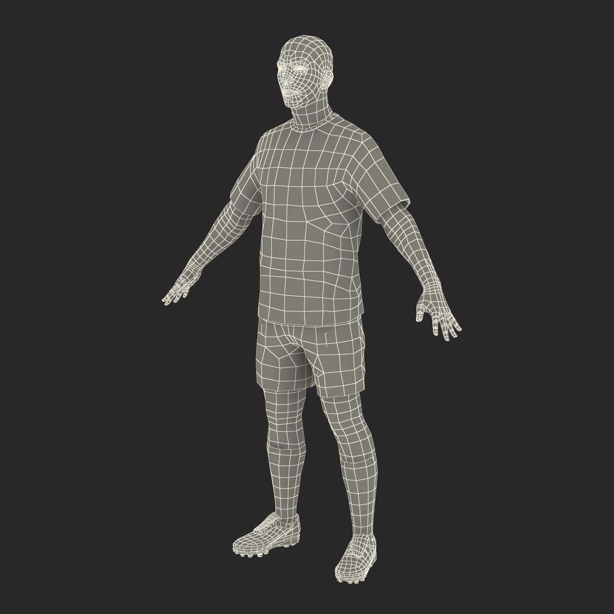 Soccer Player Generic Rigged 2 for Maya 3D model_54