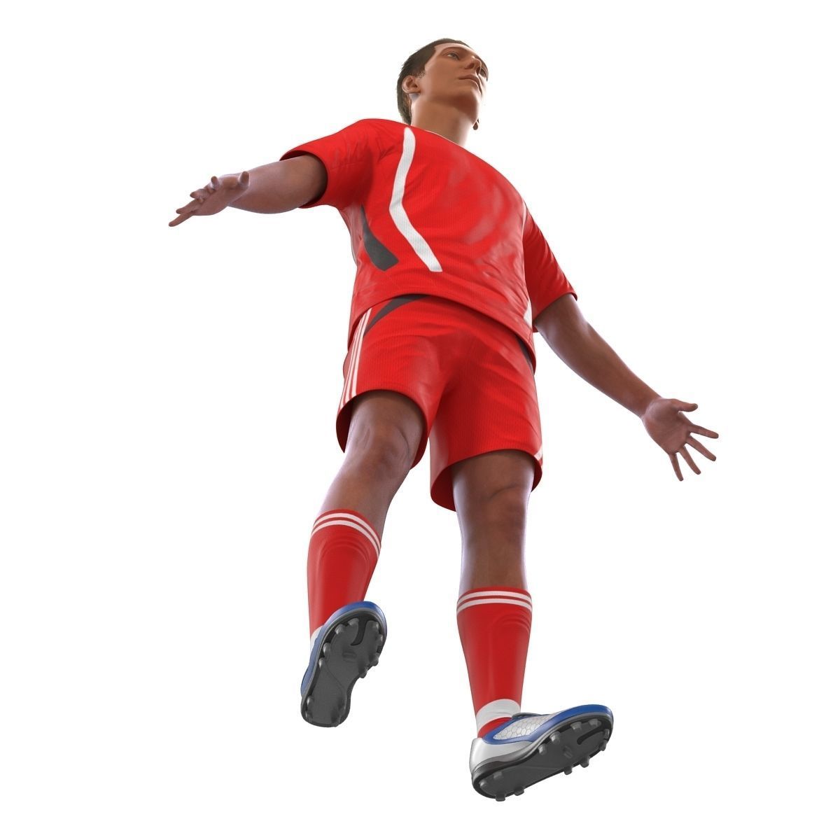 Soccer Player Generic Rigged 2 for Maya 3D model_16