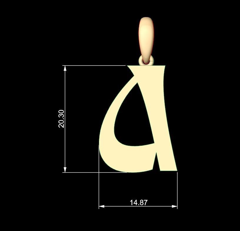 Initial Letters Pendant Mollie Rocky A 3D print model_4