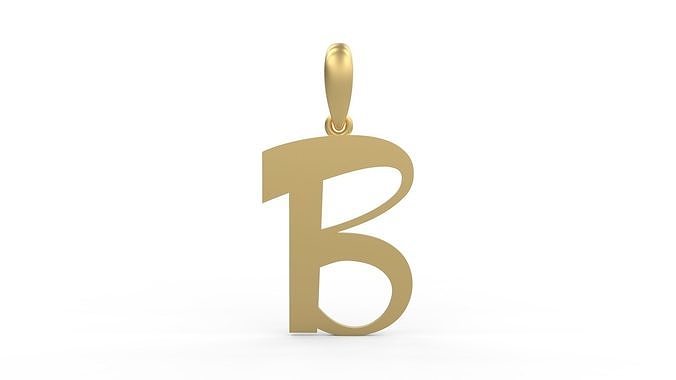 Initial Letters Pendant Mollie Rocky B 3D print model