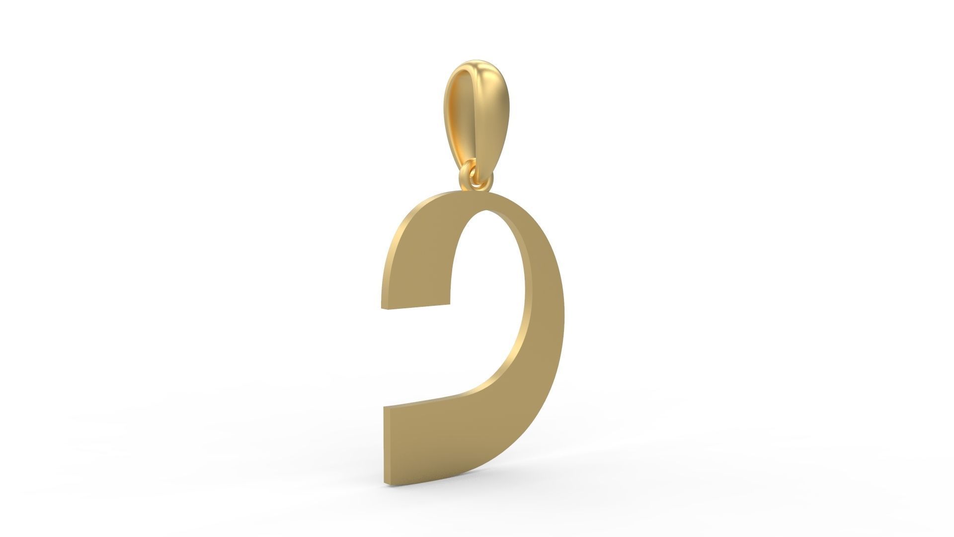 Initial Letters Pendant Mollie Rocky C 3D print model_3