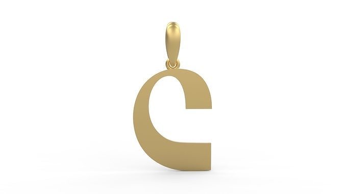 Initial Letters Pendant Mollie Rocky C 3D print model