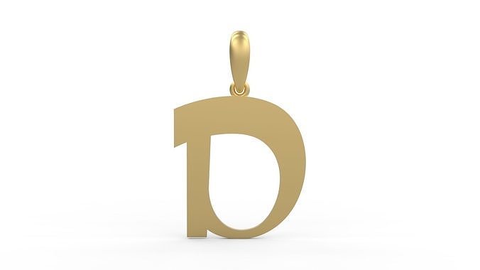 Initial Letters Pendant Mollie Rocky D 3D print model