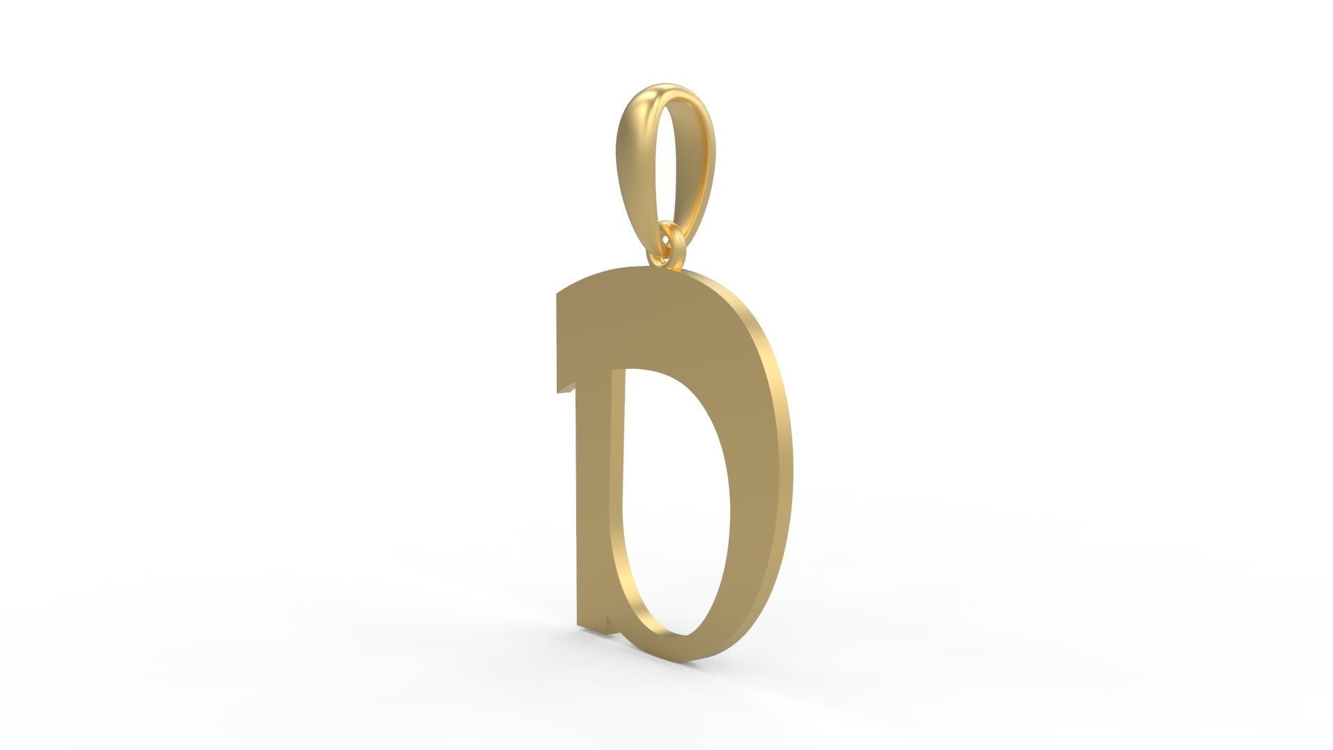 Initial Letters Pendant Mollie Rocky D 3D print model_1