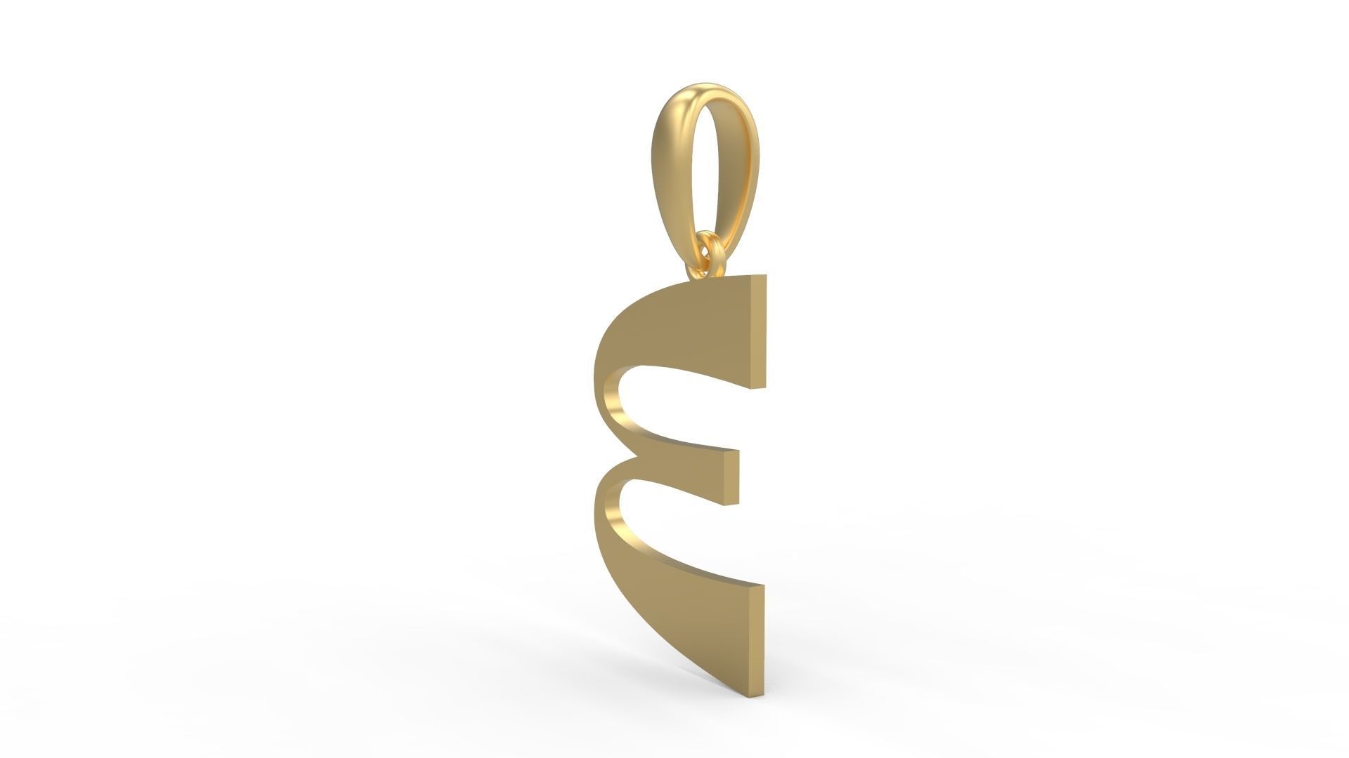 Initial Letters Pendant Mollie Rocky E 3D print model_1