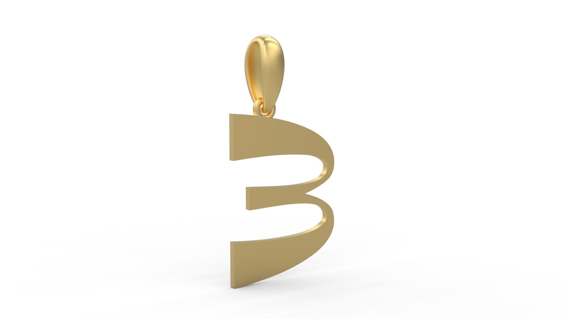 Initial Letters Pendant Mollie Rocky E 3D print model_3