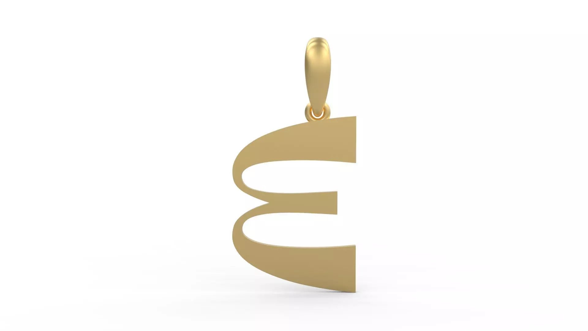 Initial Letters Pendant Mollie Rocky E 3D print model_0