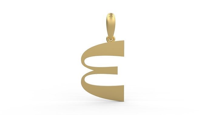 Initial Letters Pendant Mollie Rocky E 3D print model