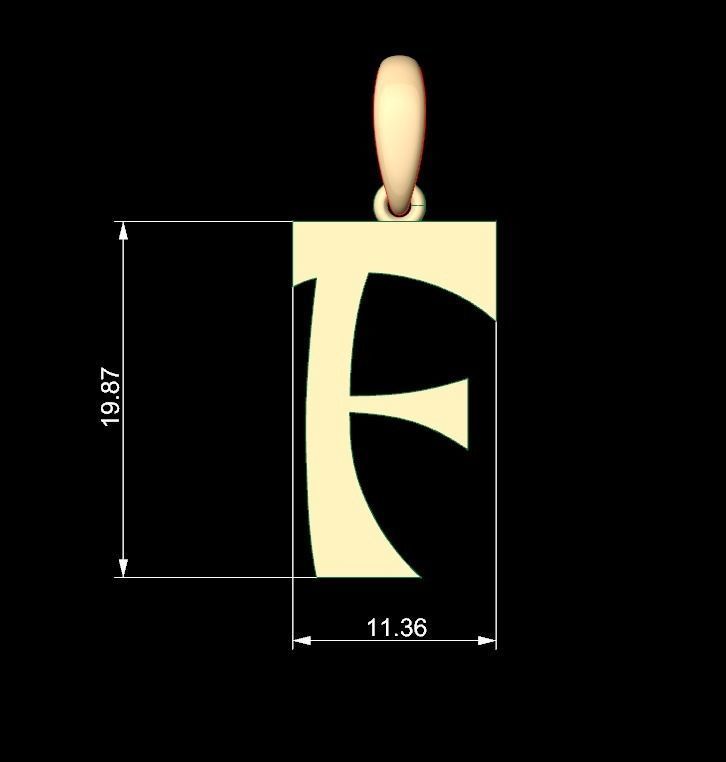 Initial Letters Pendant Mollie Rocky F 3D print model_4