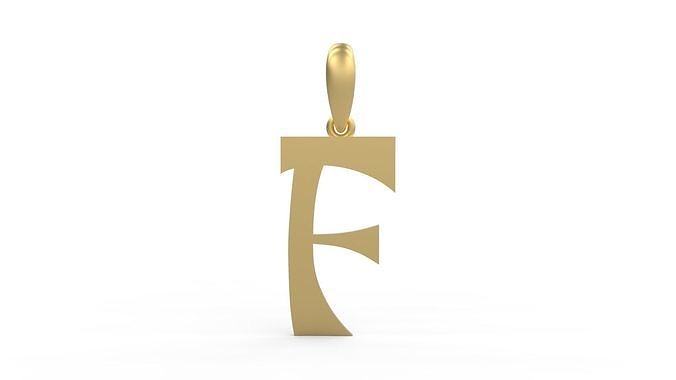Initial Letters Pendant Mollie Rocky F 3D print model