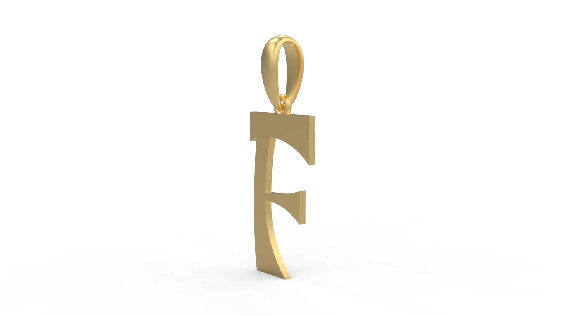 Initial Letters Pendant Mollie Rocky F 3D print model_1