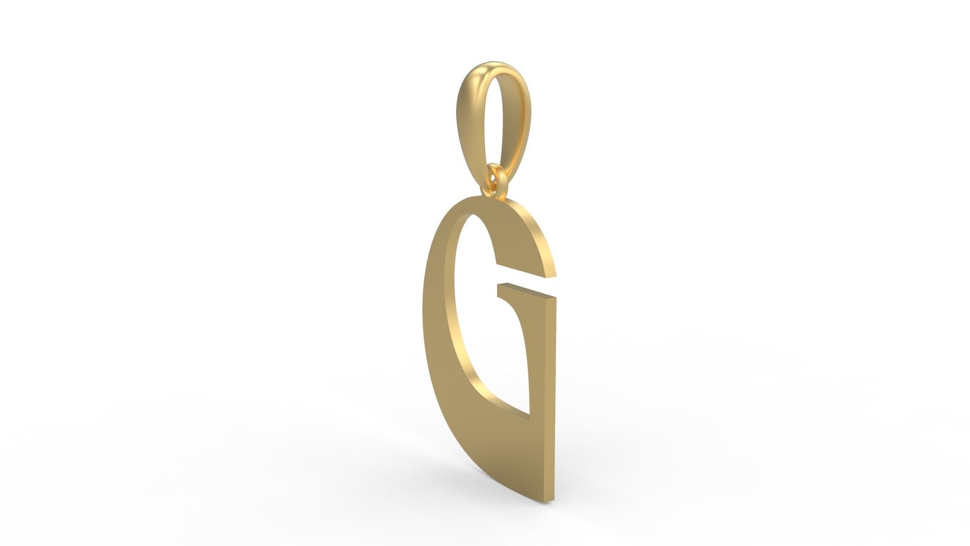 Initial Letters Pendant Mollie Rocky G 3D print model_1