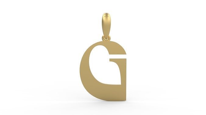 Initial Letters Pendant Mollie Rocky G 3D print model
