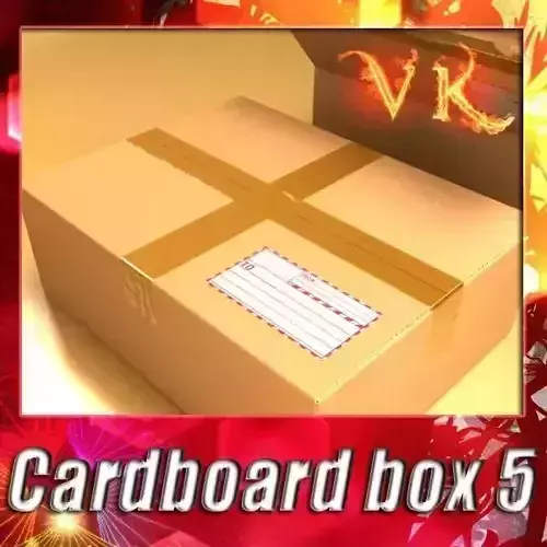 Cardboard Box with Tape 3D model