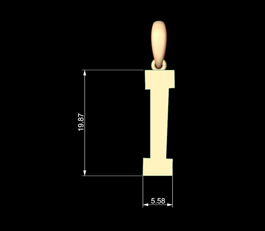 Initial Letters Pendant Mollie Rocky I 3D print model_4