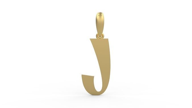 Initial Letters Pendant Mollie Rocky J 3D print model