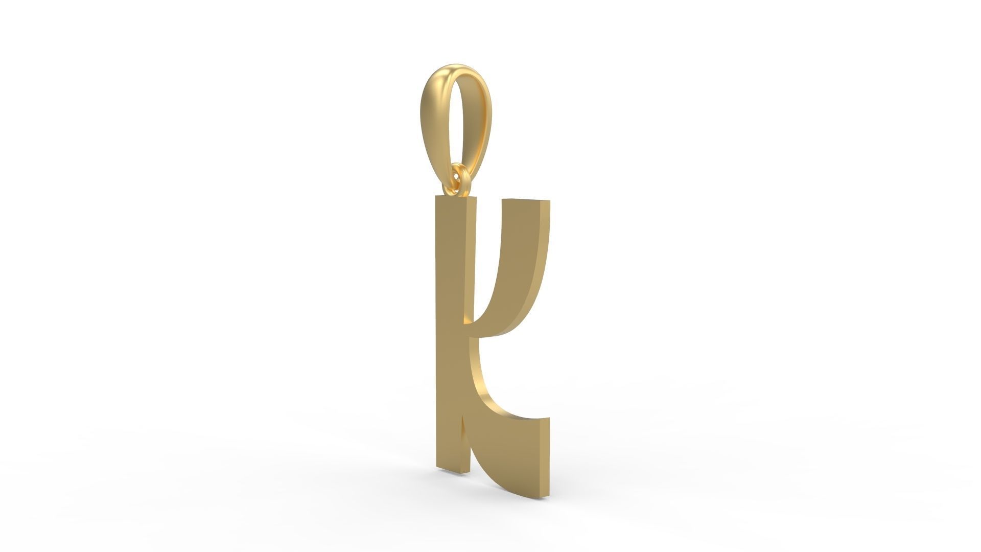Initial Letters Pendant Mollie Rocky K 3D print model_1
