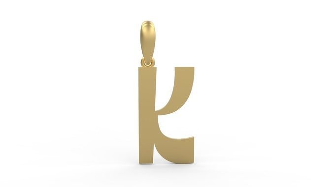 Initial Letters Pendant Mollie Rocky K 3D print model