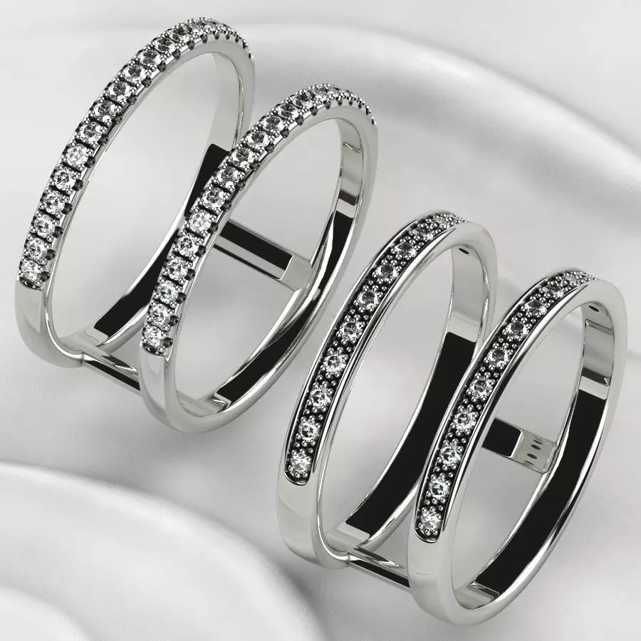 Beautiful Fashion Twin Gold Ring Two Models 3D print model