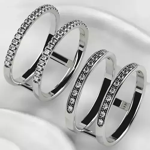 Beautiful Fashion Twin Gold Ring Two Models