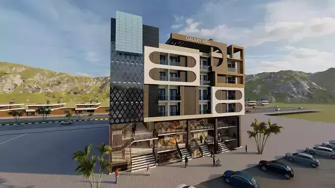 Residential Building  OR APARTMENT BUILDING DESIGN  3D model Low-poly 3D model