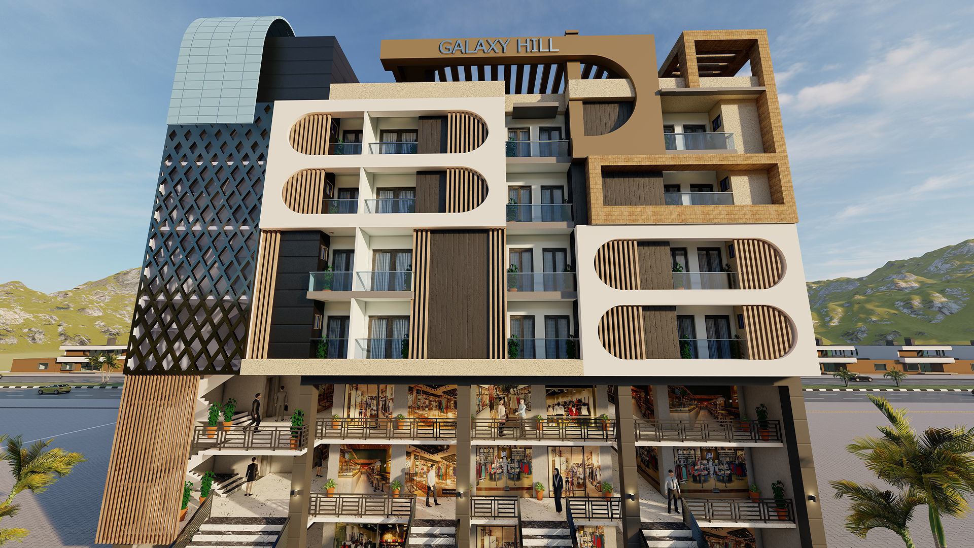 Residential Building  OR APARTMENT BUILDING DESIGN  3D model Low-poly 3D model_2