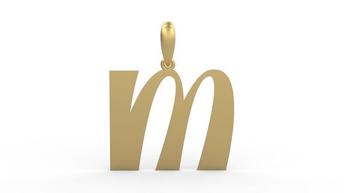 Initial Letters Pendant Mollie Rocky M 3D print model