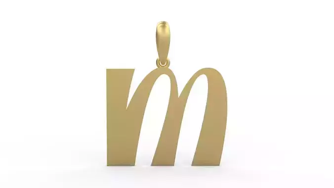 Initial Letters Pendant Mollie Rocky M 3D print model