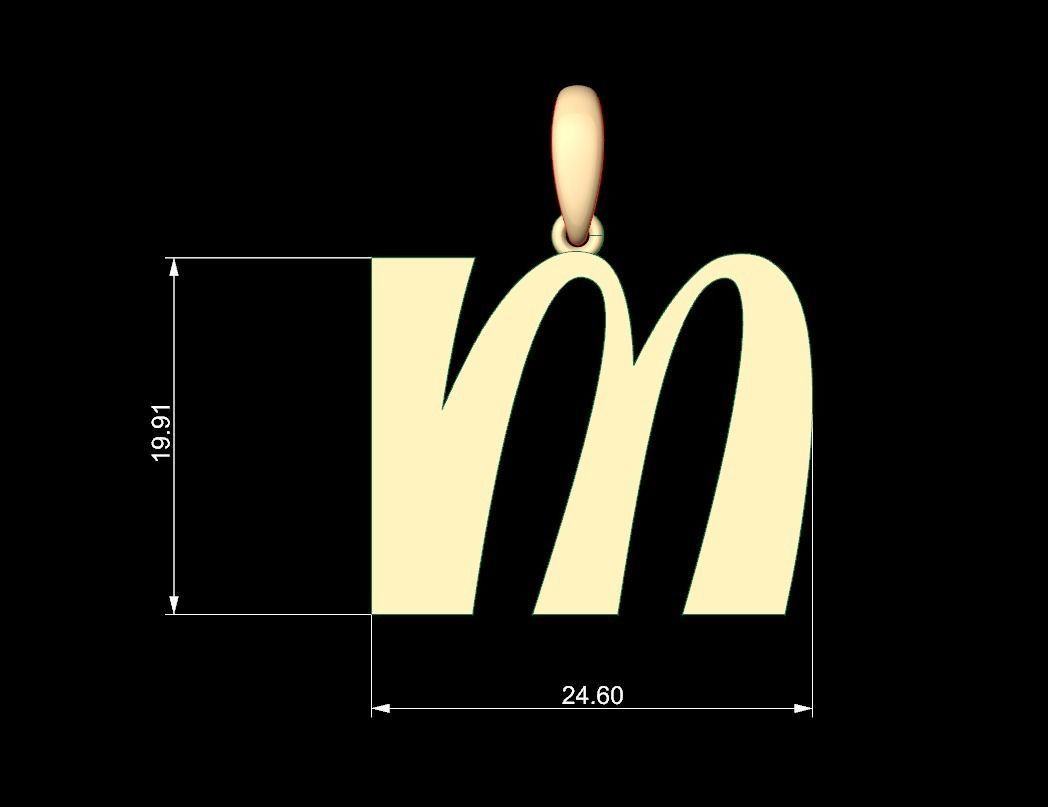 Initial Letters Pendant Mollie Rocky M 3D print model_4