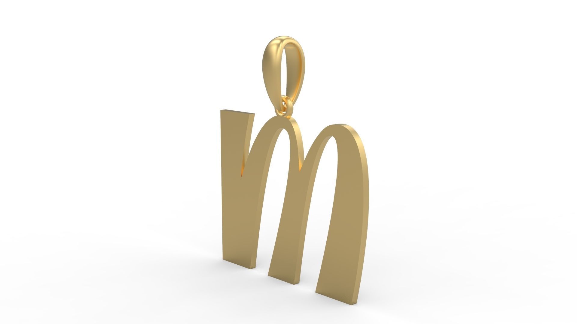 Initial Letters Pendant Mollie Rocky M 3D print model_1