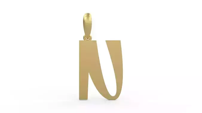Initial Letters Pendant Mollie Rocky N 3D print model
