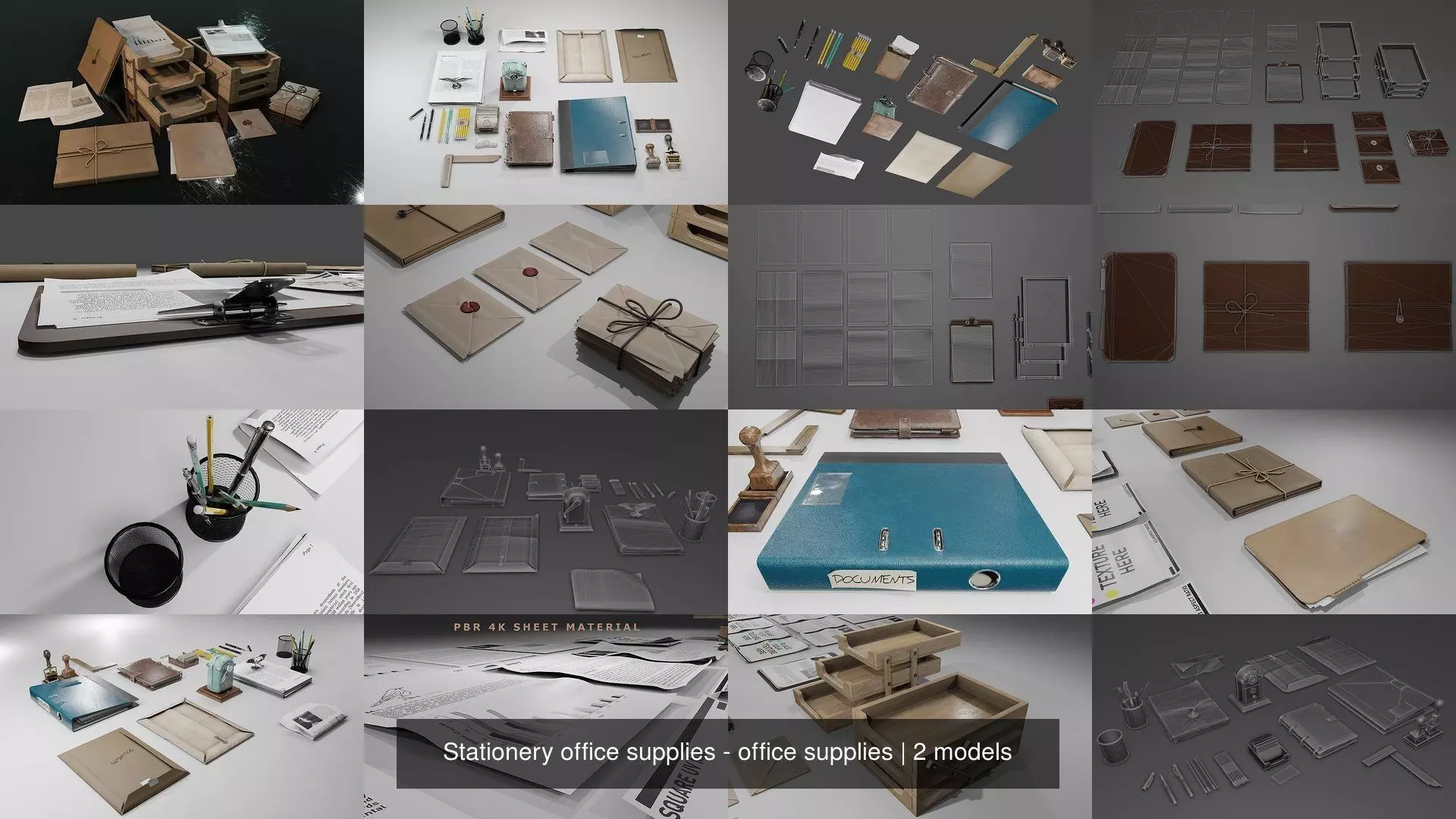 Stationery office supplies - office supplies 3D Model Collection_1