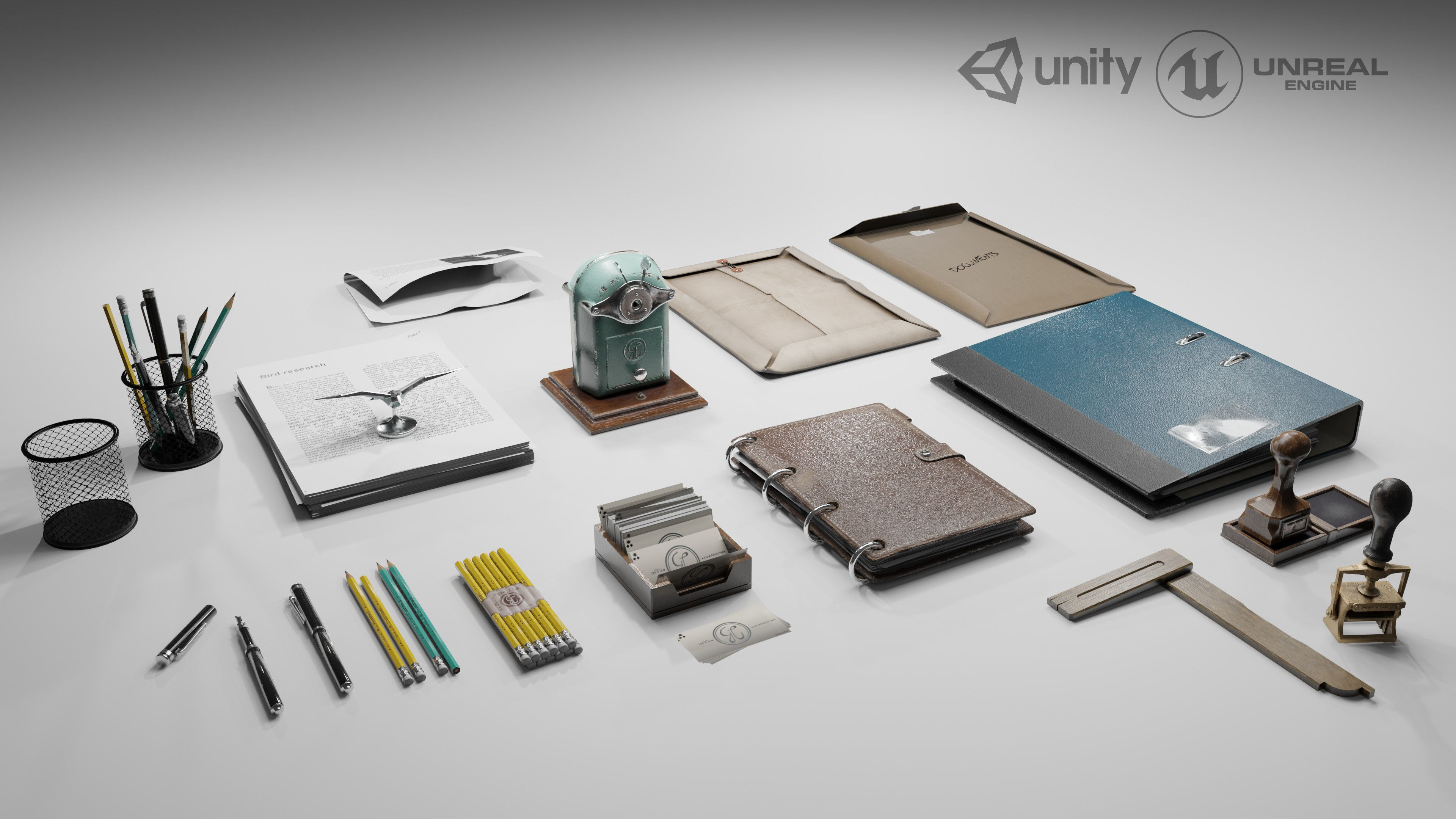 Stationery office supplies - office supplies 3D Model Collection_5