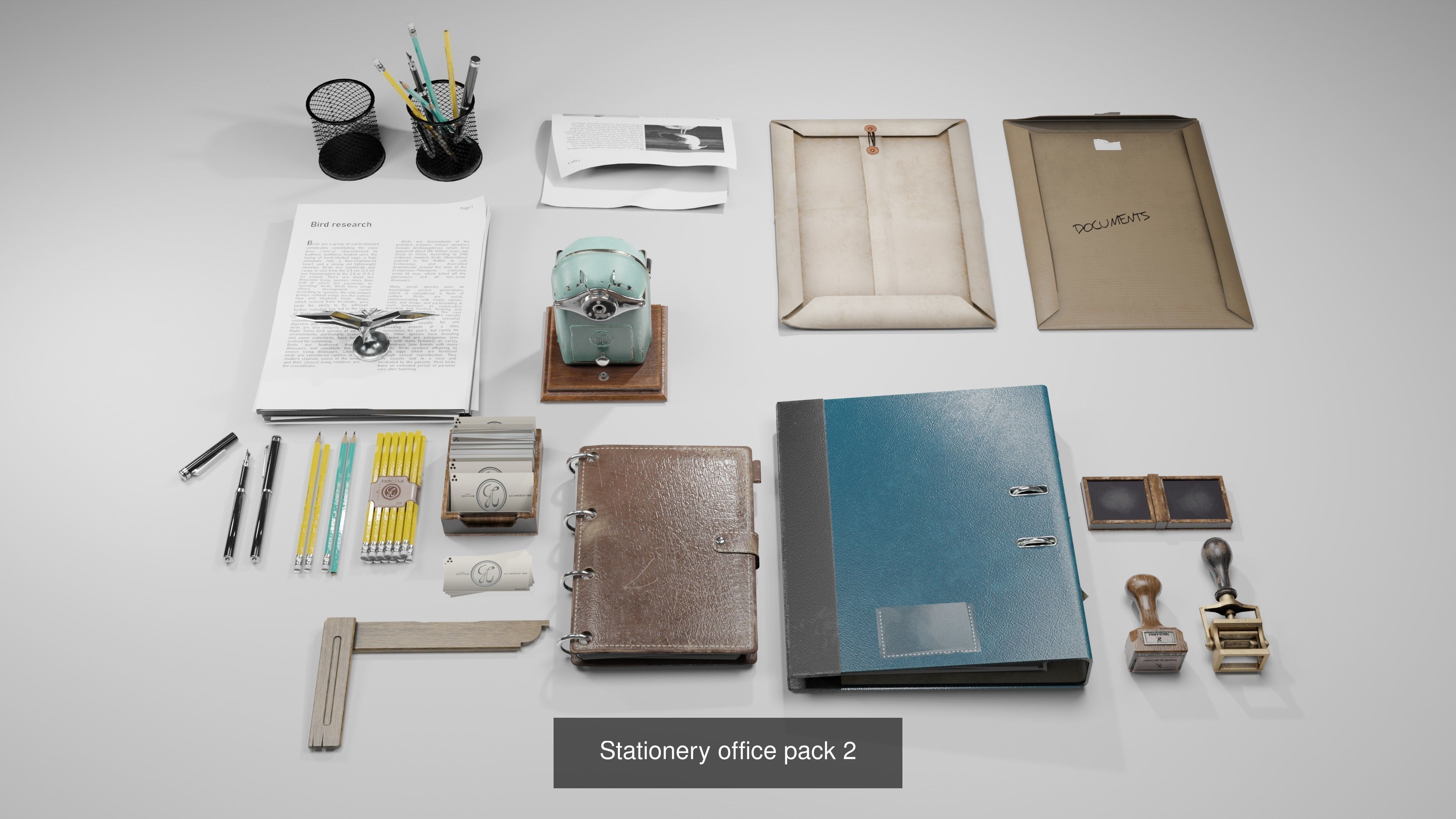 Stationery office supplies - office supplies 3D Model Collection_4