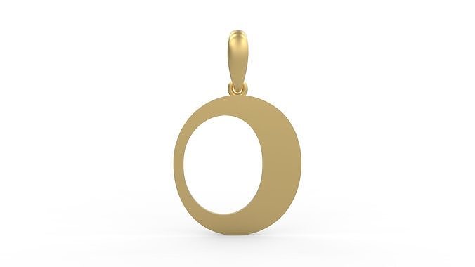 Initial Letters Pendant Mollie Rocky O 3D print model