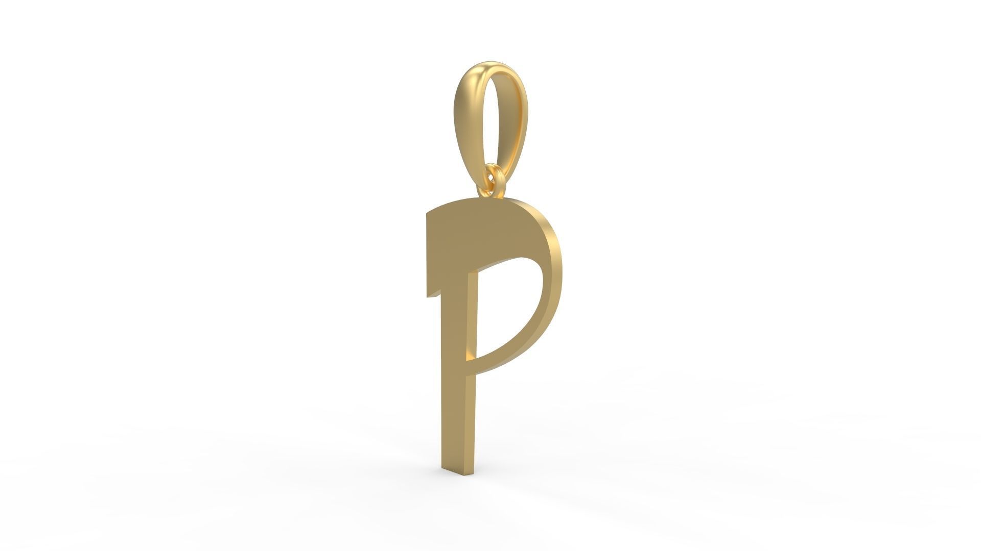 Initial Letters Pendant Mollie Rocky P 3D print model_1
