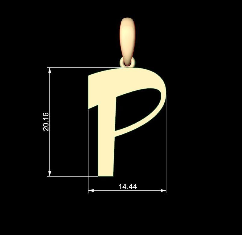 Initial Letters Pendant Mollie Rocky P 3D print model_5