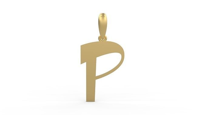 Initial Letters Pendant Mollie Rocky P 3D print model