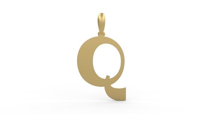 Initial Letters Pendant Mollie Rocky Q 3D print model