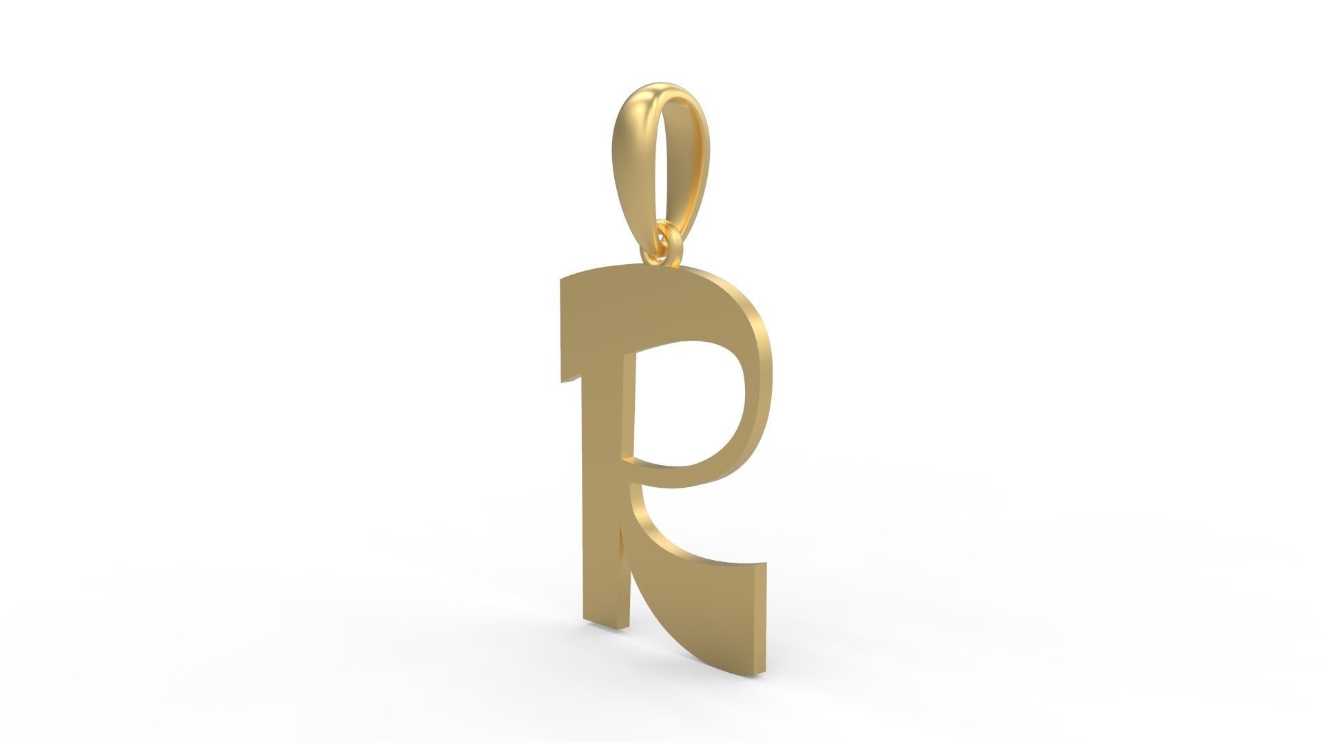 Initial Letters Pendant Mollie Rocky R 3D print model_1