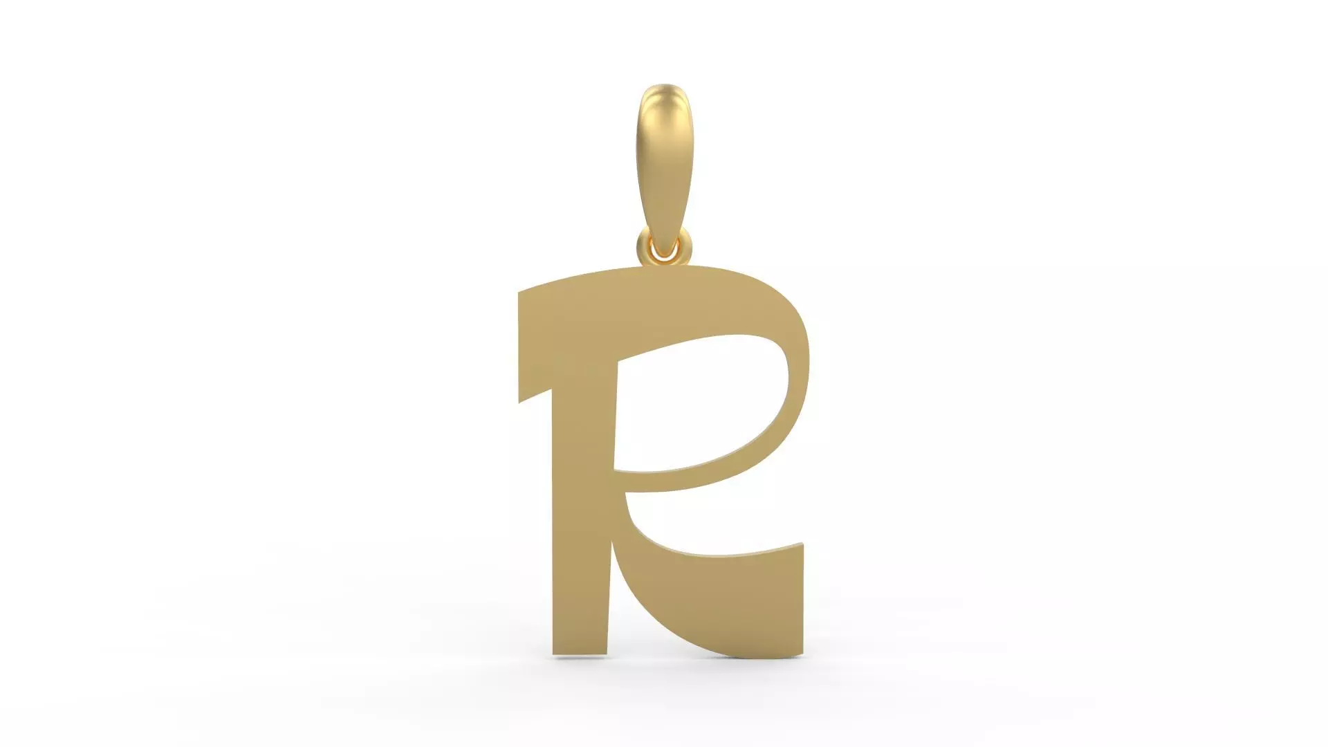 Initial Letters Pendant Mollie Rocky R 3D print model_0