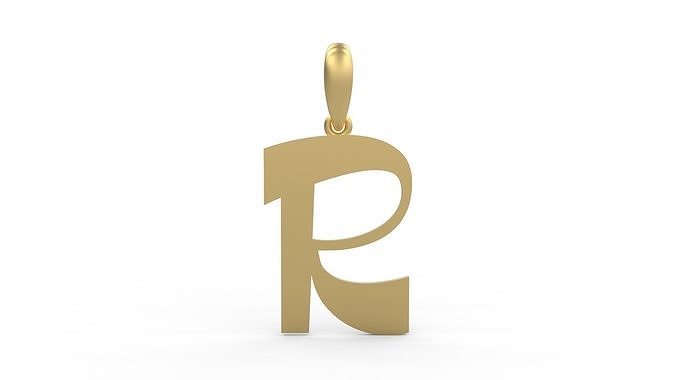 Initial Letters Pendant Mollie Rocky R 3D print model